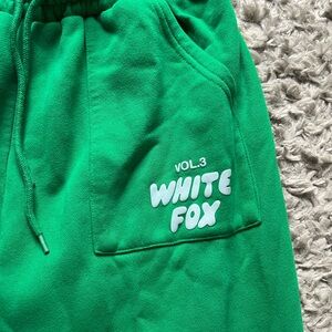White Fox Boutique Green sweat Pants with Bold Logo